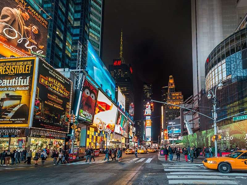 Times Square in New York - New York City's epicenter for Broadway